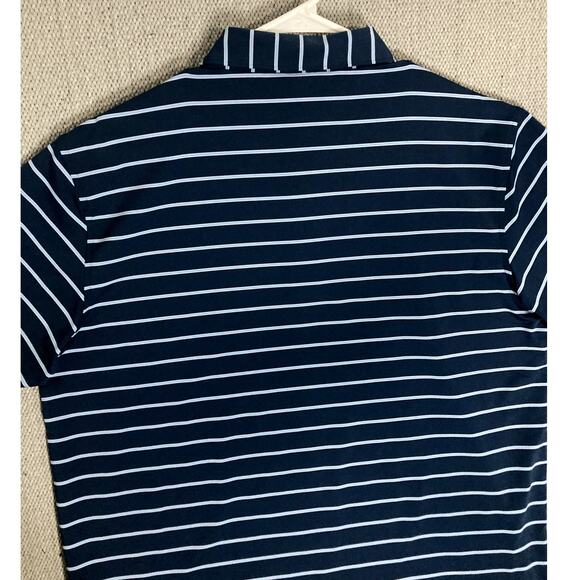 Peter Millar Summer Comfort Polo Men L Blue Striped Golf Tournament Barbasol - Picture 9 of 13